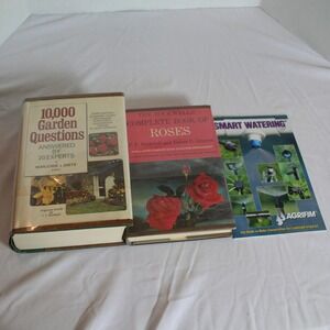 Garden Books Lot: 10,000 Garden Questions, Roses, Smart Watering‎ Guide